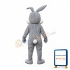 Happy Grey Rabbit Bunny Mascot Costume