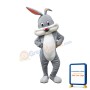 Happy Grey Rabbit Bunny Mascot Costume