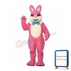 Pink Smiling Bunny Mascot Costume