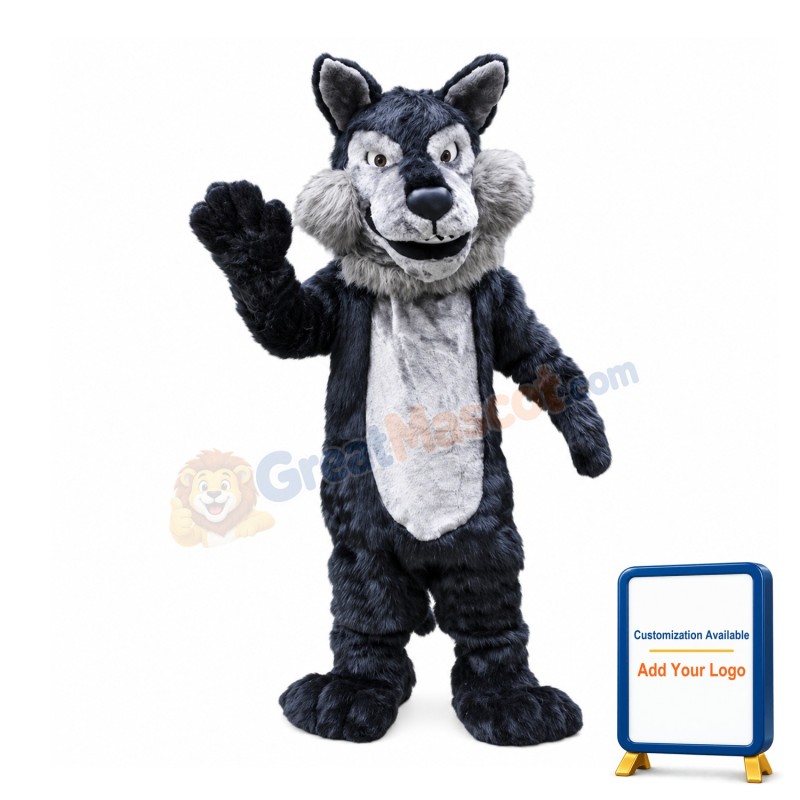 Plush Wolf Mascot Costume