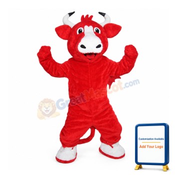 Happy Red Bull Mascot Costume