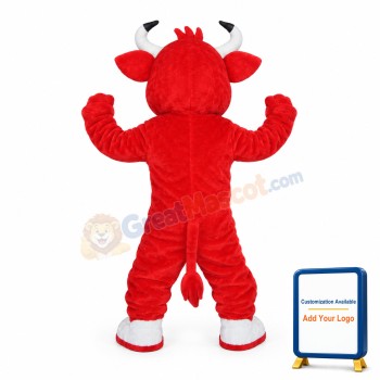 Happy Red Bull Mascot Costume