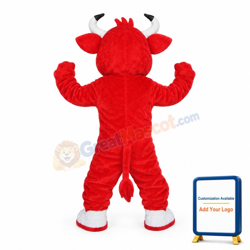 Happy Red Bull Mascot Costume