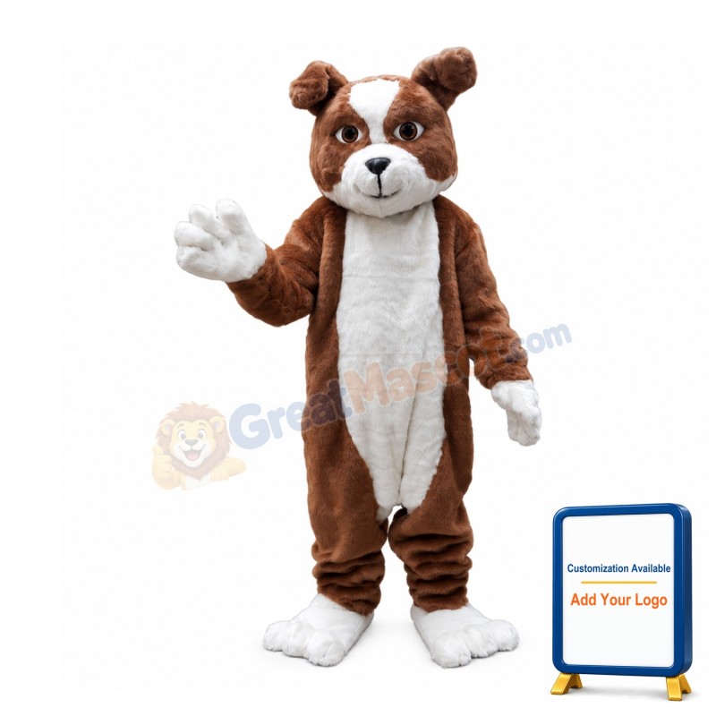 Plush Bulldog Mascot Costume