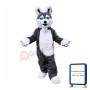 Grey Plush Husky Dog Mascot Costume