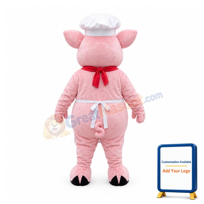 Pink Pig Chef Mascot Costume