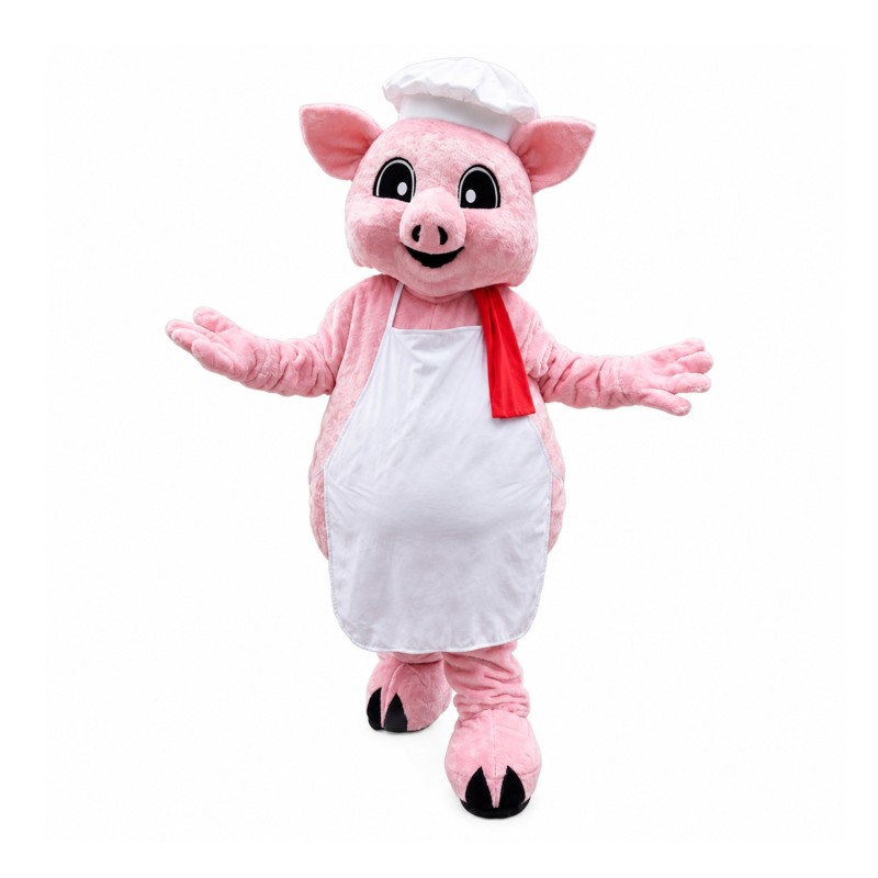 Pink Pig Chef Mascot Costume