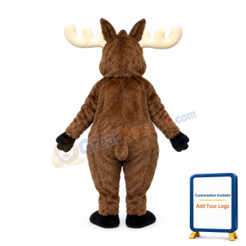 Happy Lightweight Moose Mascot Costume
