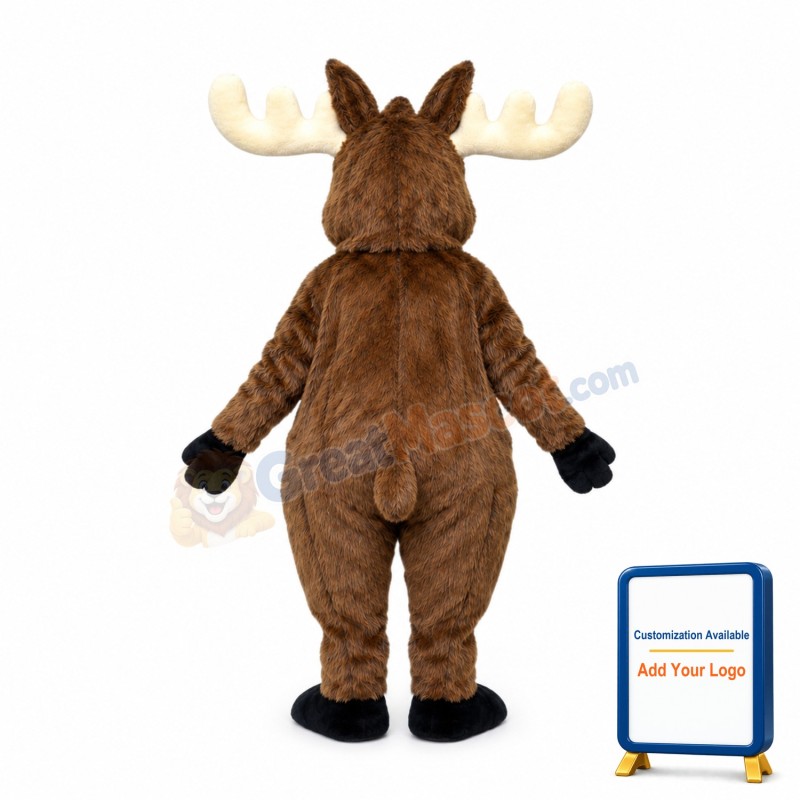 Happy Lightweight Moose Mascot Costume
