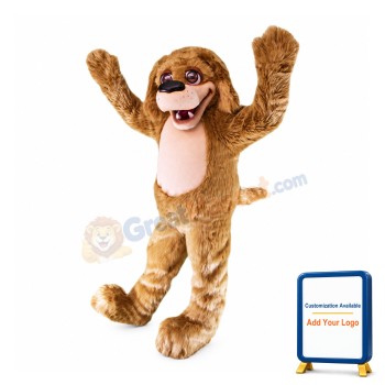 Happy Brown Plush Dog Mascot Costume