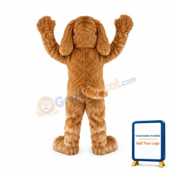 Happy Brown Plush Dog Mascot Costume
