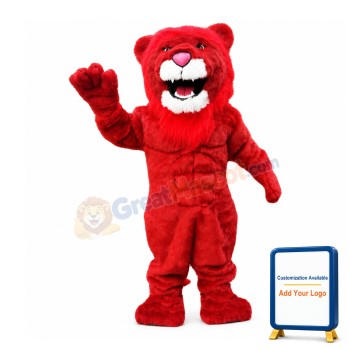 Power Red Lion Mascot Costume