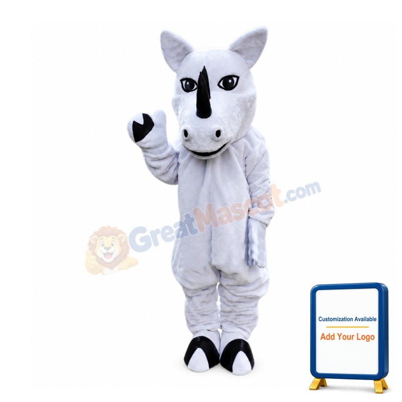 White Rhino Mascot Costume
