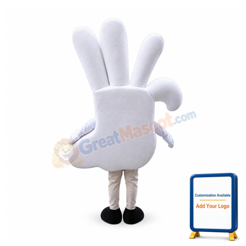 White Hand Mascot Costume