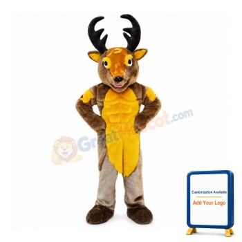 Power Muscular Deer Mascot Costume