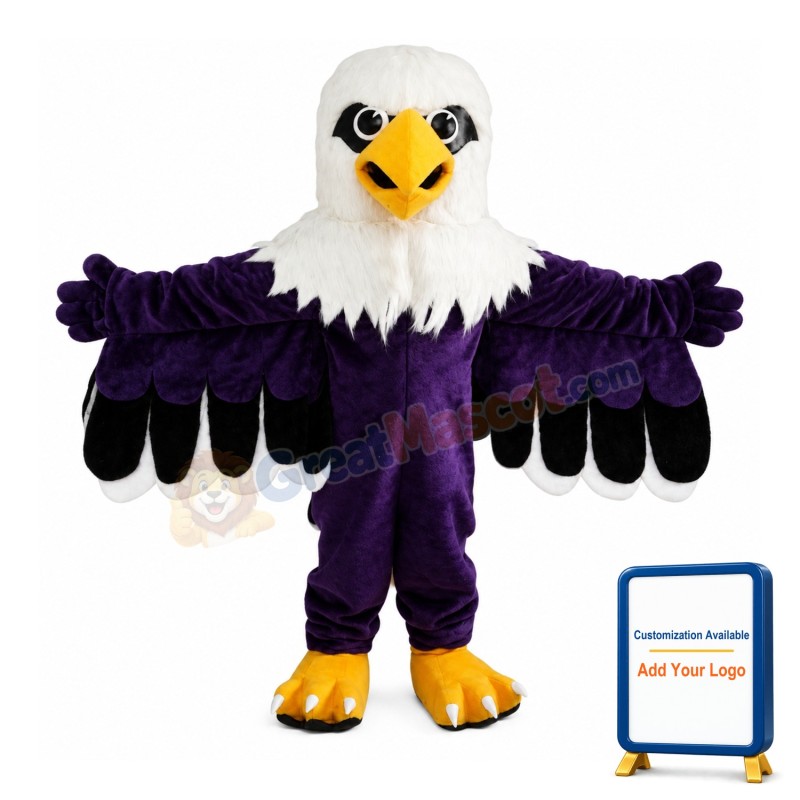 Purple Eagle Mascot Costume
