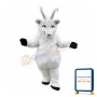 Plush White Goat Mascot Costume