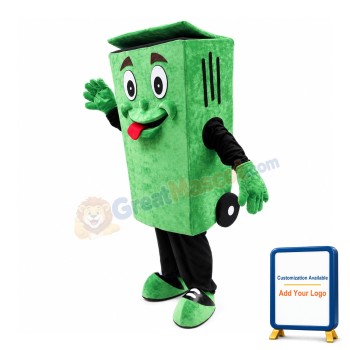 Green Garbage Bin Mascot Costume