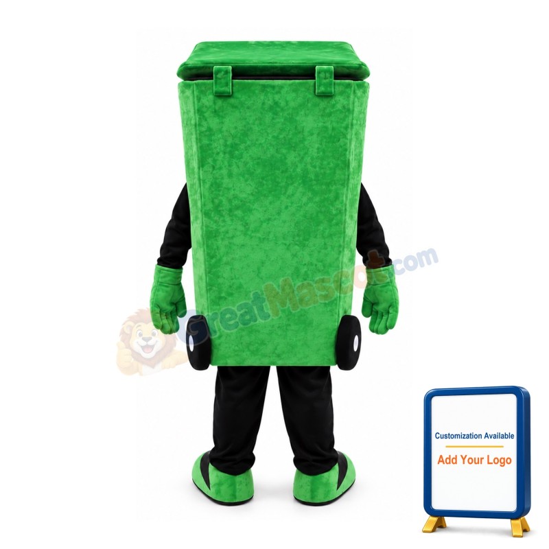 Green Garbage Bin Mascot Costume