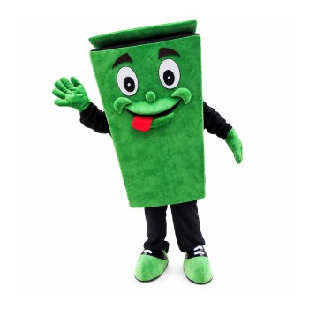 Green Garbage Bin Mascot Costume