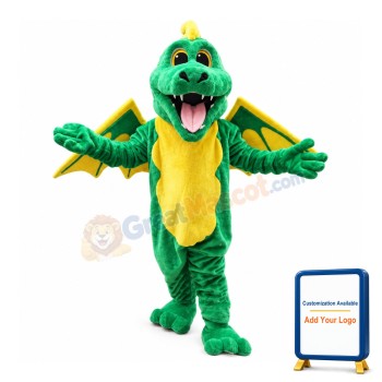 Happy Lightweight Green Dragon Mascot Costume