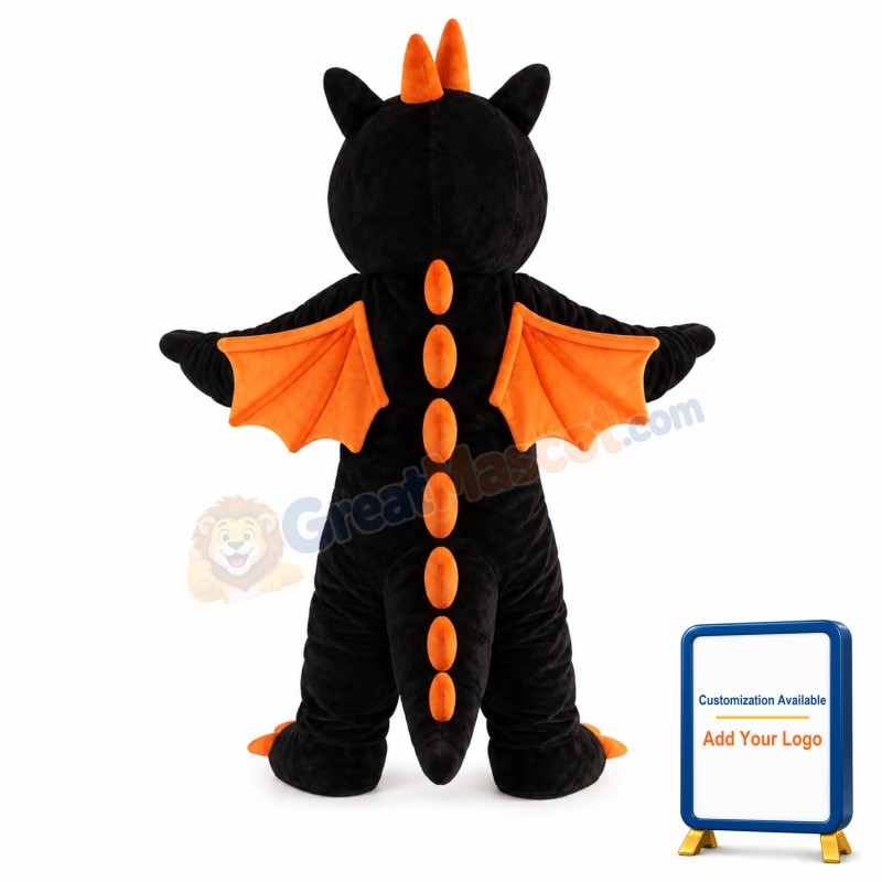 Cute Black Dragon Mascot Costume