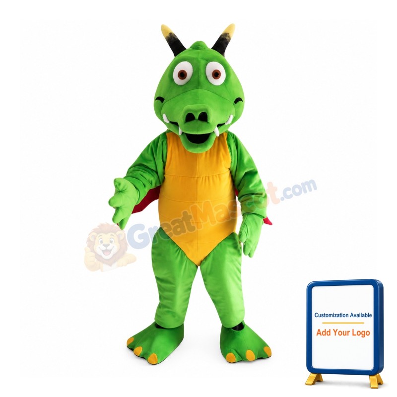 Cute Lightweight Green Dragon Mascot Costume
