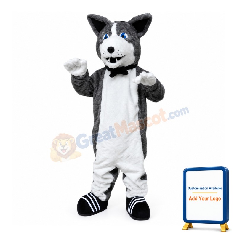 Cute Plush Husky Mascot Costume