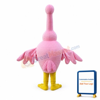 Pink Goose Mascot Costume