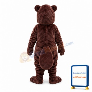 Friendly Adult Beaver Mascot Costume