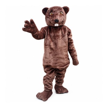 Happy Adult Beaver Mascot Costume