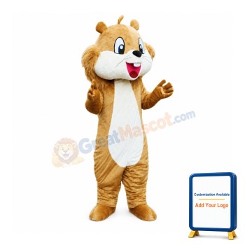 Friendly Adult Squirrel Mascot Costume