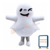 Cute White Ghost Mascot Costume