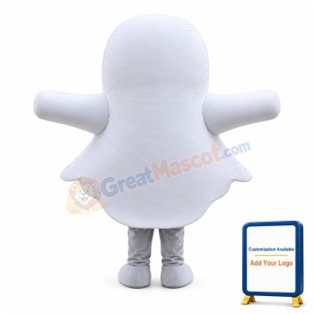Cute White Ghost Mascot Costume