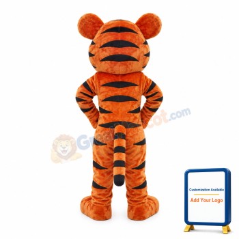 Happy Cartoon Tiger Mascot Costume