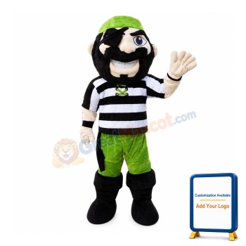 Green Pirate Mascot Costume