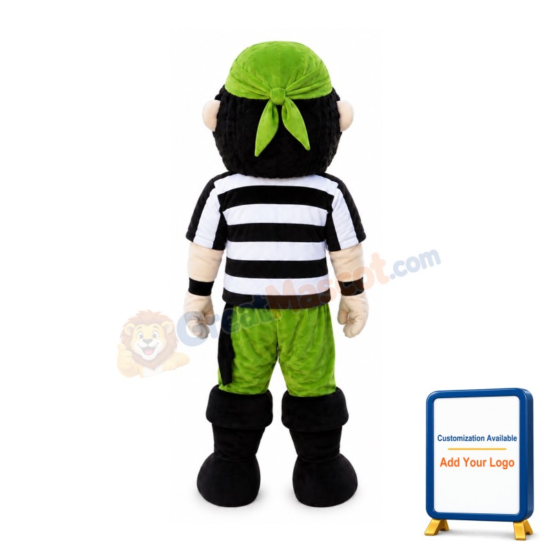 Green Pirate Mascot Costume