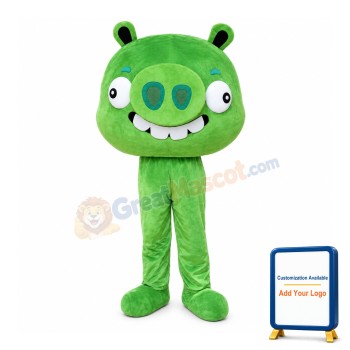 Green Pig Mascot Costume