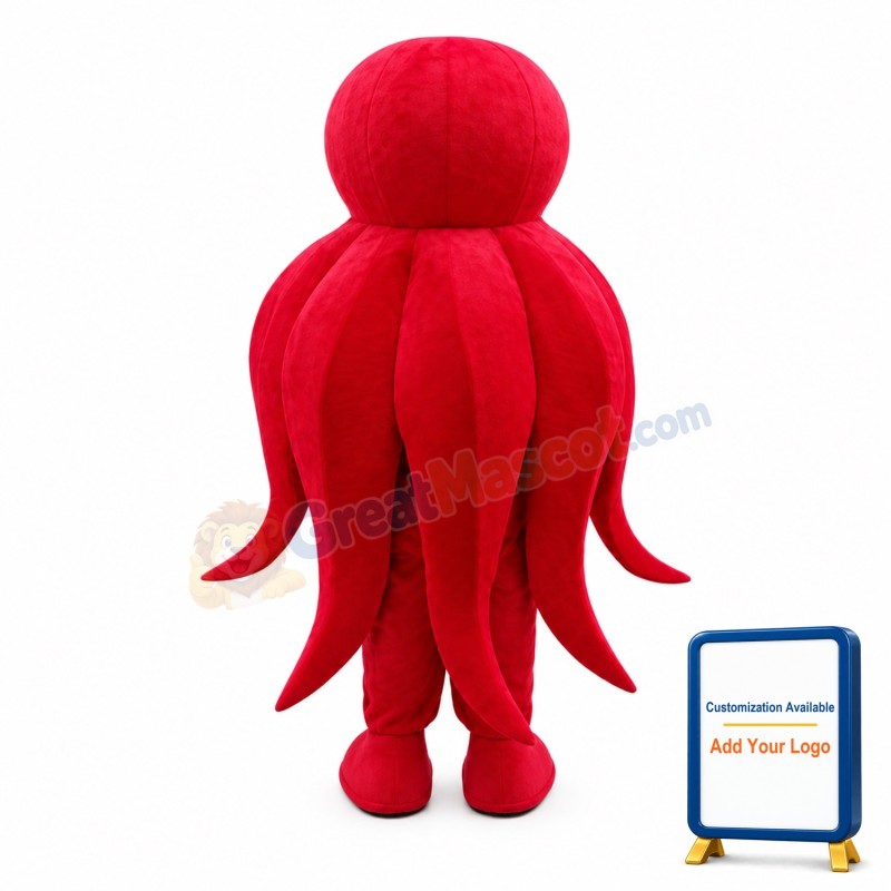 Red Octopus Mascot Costume