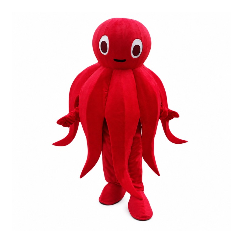 Red Octopus Mascot Costume