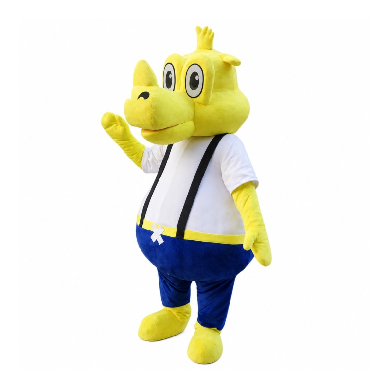 Yellow Rhino Mascot Costume