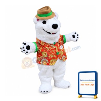 Friendly Lightweight Polar Bear Mascot Costume