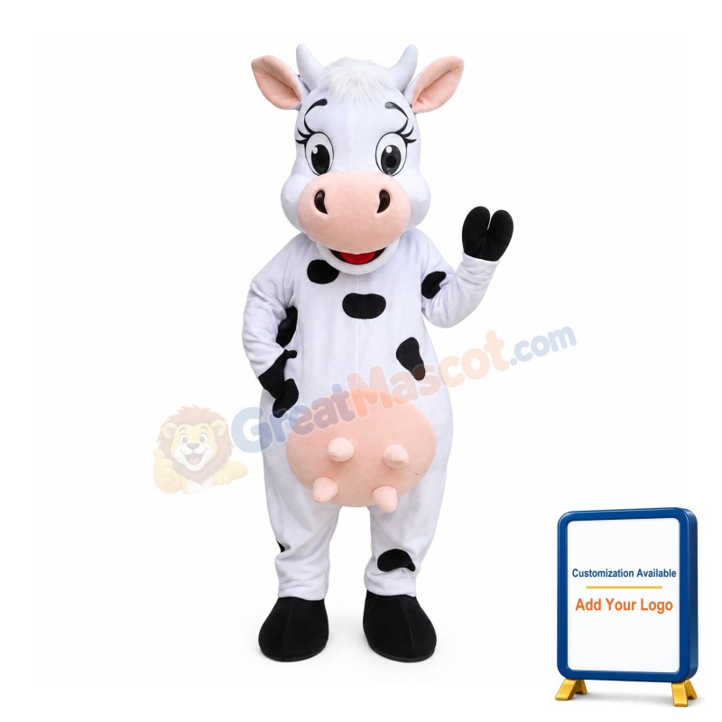Happy Lightweight Cow Mascot Costume