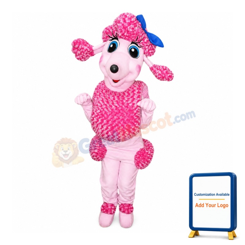 Pink Poodle Dog Mascot Costume