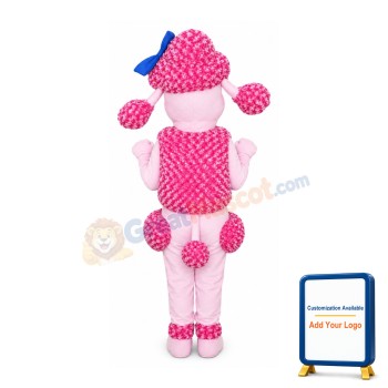 Pink Poodle Dog Mascot Costume