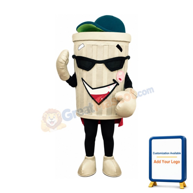 Happy Trash Can Mascot Costume
