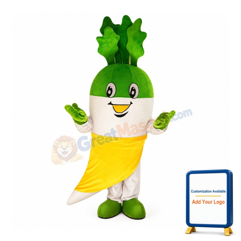 White Radish Mascot Costume