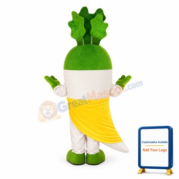 White Radish Mascot Costume