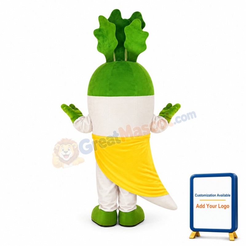 White Radish Mascot Costume