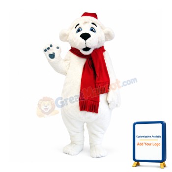 Happy Lightweight Polar Bear Mascot Costume